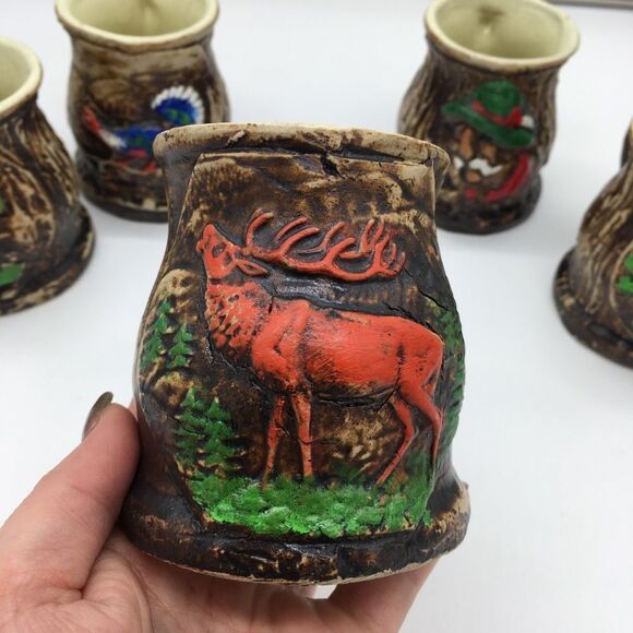 Rustic Lodge Coffee Mug Set Hunting Homestead Outdoorsy - Picture 5 of 12